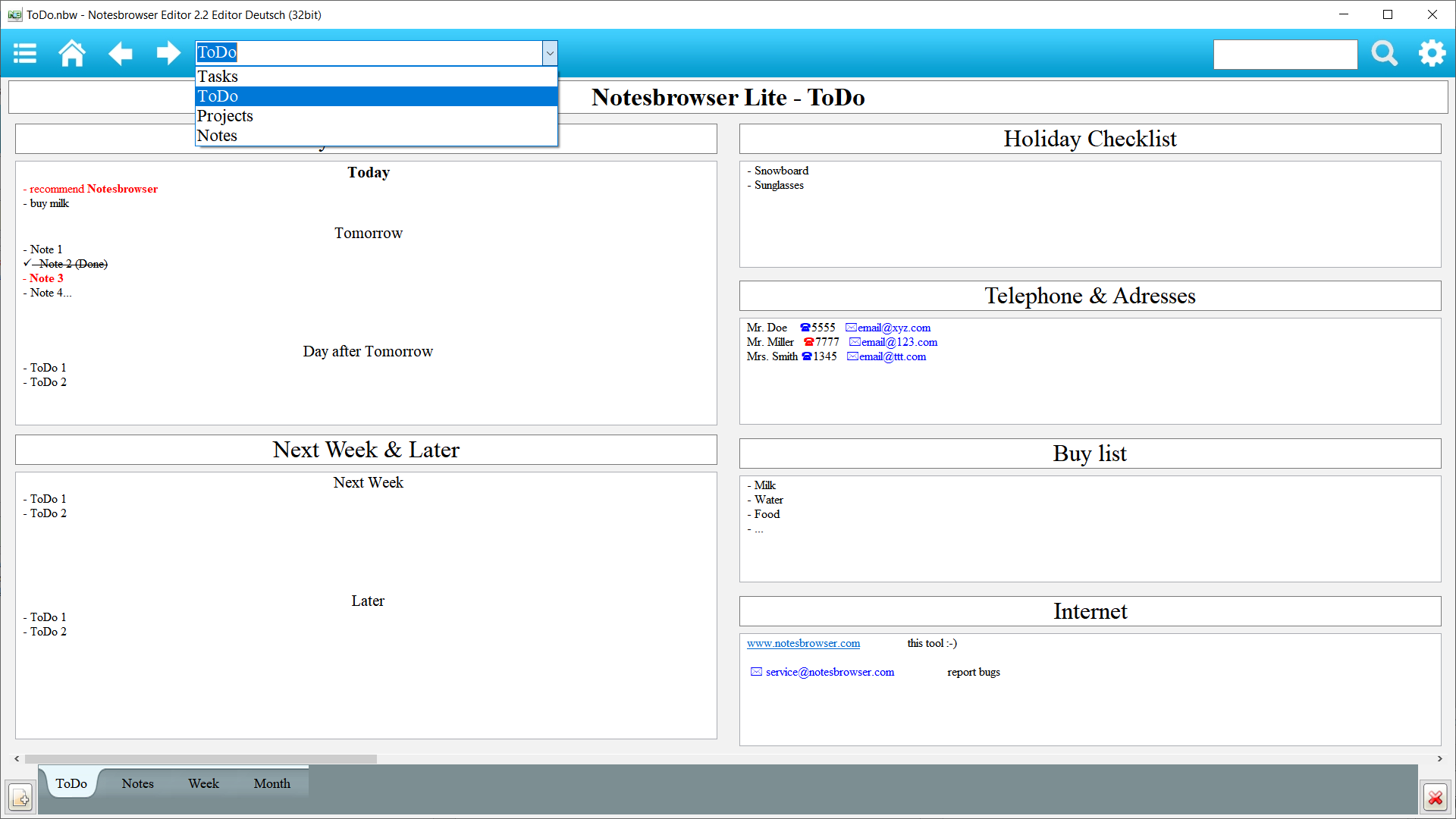 Notesbrowser - Screenshots - Notesbrowser Editor English