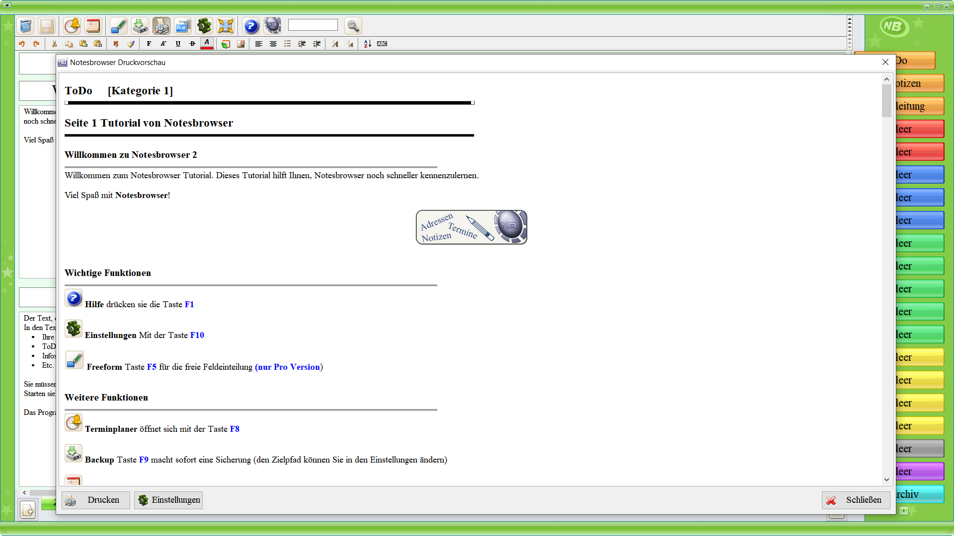 Notesbrowser - Screenshots - Notesbrowser Professional English
